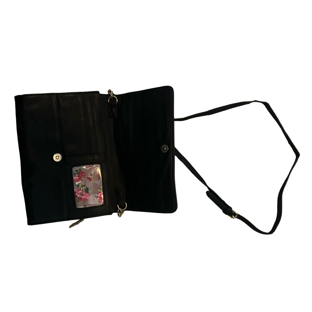 Betsy Johnson Chain Black Hearts Quilted Crossbody Purse Bag - Picture 6 of 6